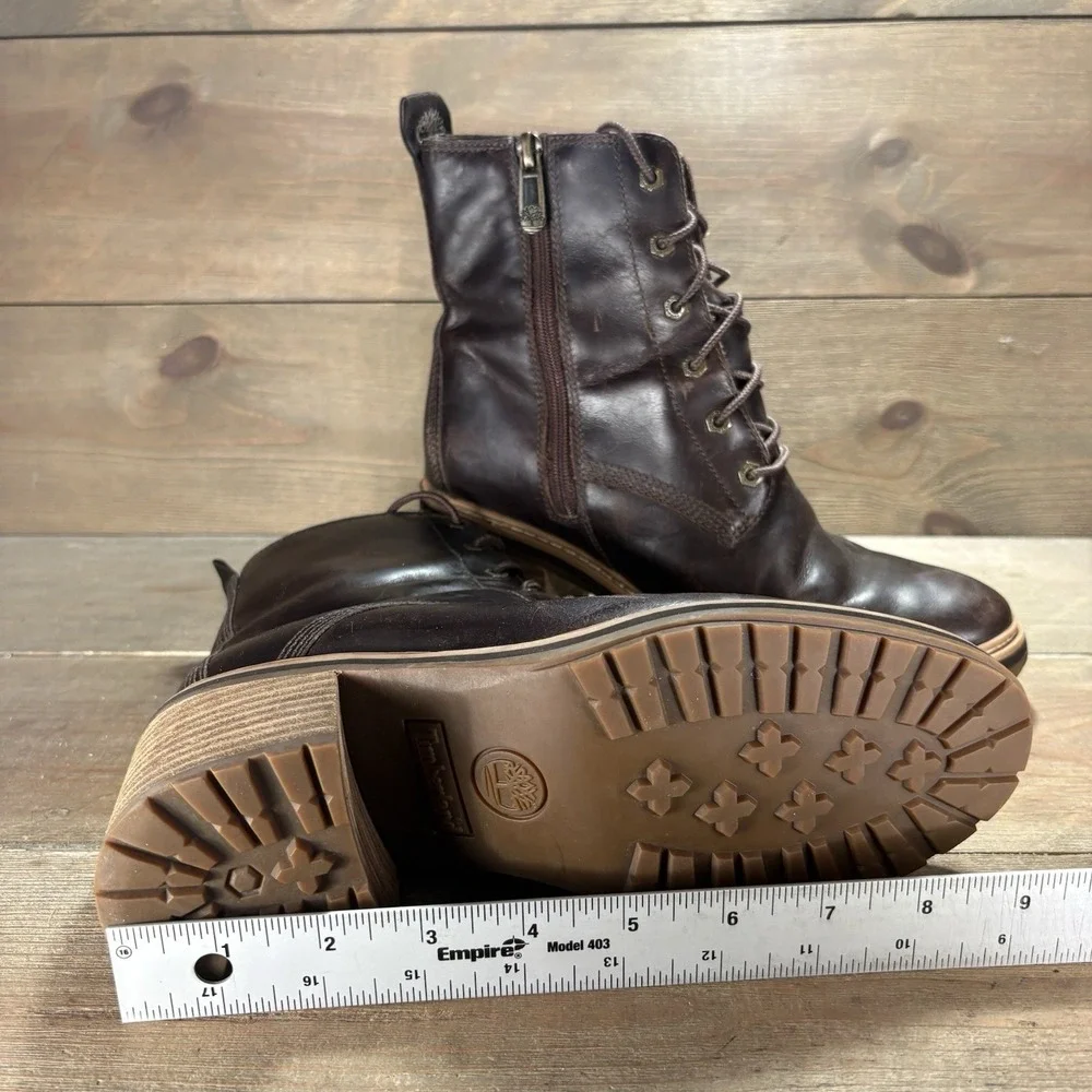 timberland sienna womens size 7 shoes brown leather heel ankle boots